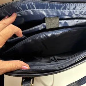 Source Unknown Laptop Attache' Carry Purse 15.6" Tote Bag Faux Croc Leather Dark Blue thumbnail 7