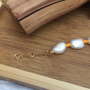 New J. Crew Freshwater Pearl and Sunny Yellow Accent Seed Bead Bracelet thumbnail 4