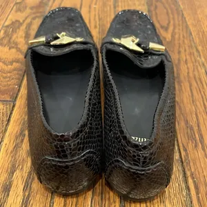 STUART WEITZMAN Crocodile Patent Leather Gold‎ Mary Jane Buckle Loafers Size 7M thumbnail 6