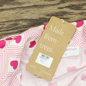 NWT Stripe And Stare and Stare Diamond Heart Frill 2-Piece Pajama Set Pink Red S thumbnail 7