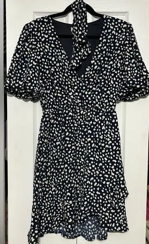 She + Sky Navy and White Asymmetrical Dress thumbnail 1