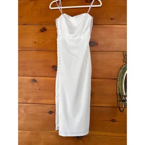 NWOT Lulus Loving the Feeling White Strapless Bodycon Dress Wedding Party XS thumbnail 2