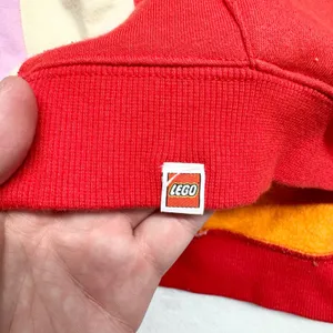 LEGO x Target Colorblock Hoodie Womens Size S‎ Red Orange Pink Fleece Pullover thumbnail 9