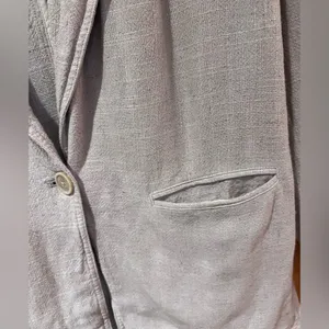We‎ The Free Oversized Linen Blend Beckett Boyfriend Blazer Jacket in Oatmeal XS thumbnail 9