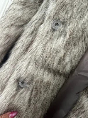 Abercrombie & Fitch Faux Fur Coat Gray Glam Luxe Winter Mob Wife Holiday Jacket Size S thumbnail 9