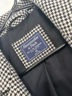 Abercrombie & Fitch Houndstooth Longline Coat XS Classic Preppy Old Money Winter thumbnail 4