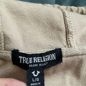 True Religion Color Block Cropped Zip Up Hoodie Size Large thumbnail 5