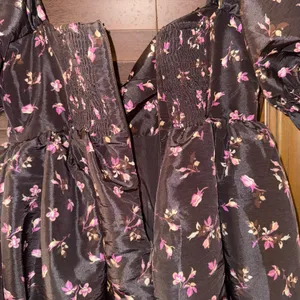 NWT $158 Anthropologie x Maeve Black Floral Puff-Sleeve Mini Dress w/ Pockets XS thumbnail 10