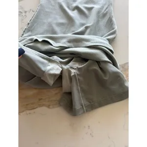 SHAPER Sage Green Ribbed Bodycon Mini‎ Dress Built-In Shorts Size Medium thumbnail 5