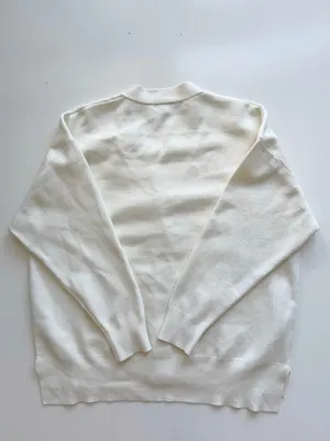 Zara V-Neck Oversized Cardigan Size Small Cream thumbnail 9