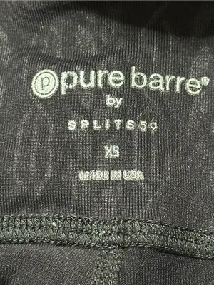 Pure Barre Splits59 Women’s Size XS Black Charcoal Patterned Foldover Leggings thumbnail 4