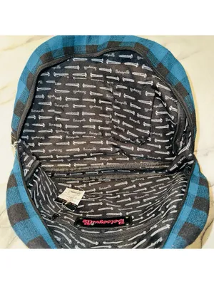 NWT Y2K Betsy Johnson Blue Plaid Bowler Handbag Bag Satchel Rockabilly Pin Up thumbnail 4