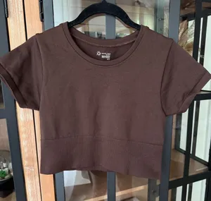 Aerie OFFLINE Sidewalk Seamless Cropped T-Shirt tee workout top short sleeve thumbnail 1