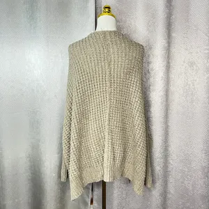 Free People Chunky Knit Oversized Cardigan Taupe Wool Angora Batwing Sweater L thumbnail 5