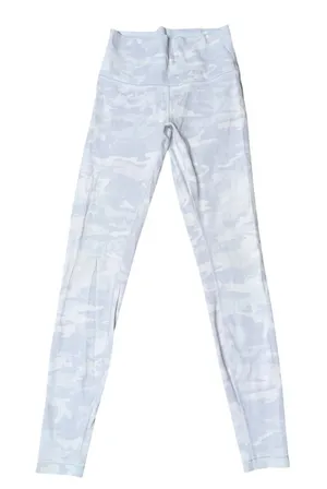 Lululemon Wunder Under Leggings Womens 6 White Camo High‎ Rise Full Length thumbnail 1