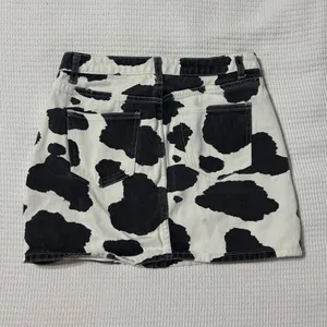 Cow Print Denim Mini Skirt Multiple thumbnail 2