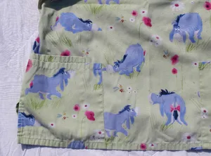 Disney Women's Eeyore Winnie the Pooh Scrub Top Eeyore Size Medium Short Sleeve Pocket thumbnail 2