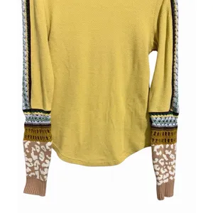 Free‎ People Switch It Up Thermal Top Yellow Women's Size Medium thumbnail 6