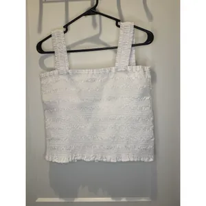 Madewell Women’s Poplin Smocked Tank Top Blouse white Size XL NWT Basic thumbnail 5