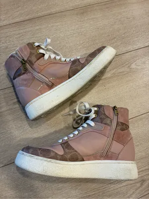 Coach Women’s G4335 High Top Sneakers Logo Signature Leather Size 7.5 thumbnail 3