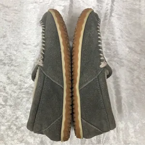 Minnetonka Grey Moccasins w/cable braid top 7w slippers house shoes thumbnail 6