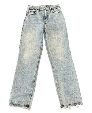 Abercrombie & Fitch The 90s Straight Ultra High Rise Acid Wash Jeans Distressed thumbnail 1