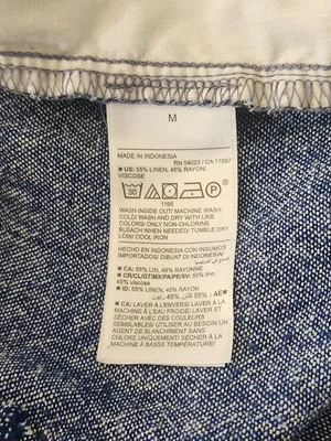 Old Navy Blue Linen Blend High Rise Cropped Wide Leg Pants Size Medium thumbnail 10