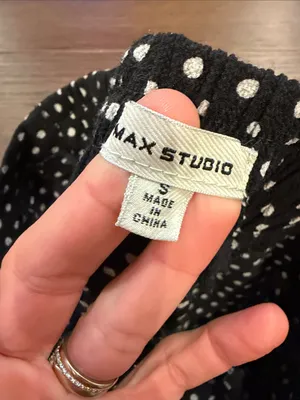 Max Studio Polka Dot Wide Leg Pants Black White Size Small - C61-113 thumbnail 5