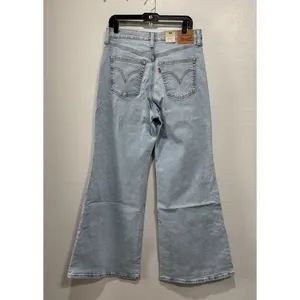 Levis Ribcage Bell Jeans Super High Rise Blue Denim Womens 32 x 32 Flare Retro thumbnail 4