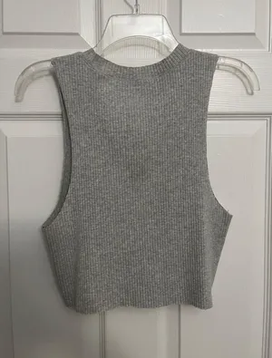 Aerie Grey Crop Top thumbnail 3