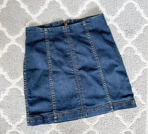 Modern Femme Dark Wash Mini Skirt thumbnail 3