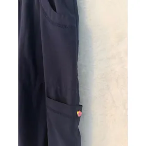 Betsey Johnson Navy Blue Scrub Pants‎ Womens Medium Cargo Jogger Elastic Waist thumbnail 3