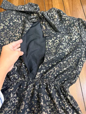 Cupcakes and Cashmere Metallic Leopard Dress XS Open Back Bow Tie Party thumbnail 8