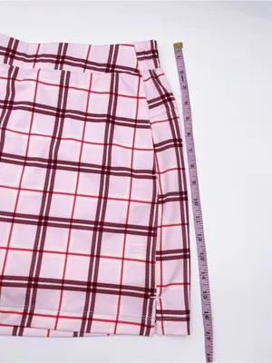 Lady Hagen Golf Skort Women's Athletic Skirt Size Large Pink Red Plaid Preppy thumbnail 9