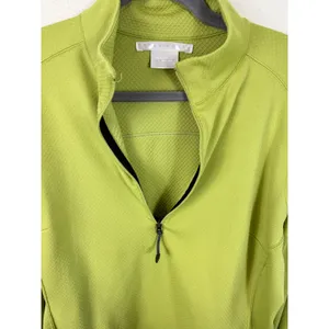 Nike Golf Womens Lime Green Waffle Knit Quarter Zip Pullover Top Size M RN56323 thumbnail 4