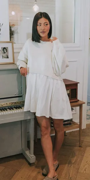 Free People Eleanor Sweatshirt Dress thumbnail 1