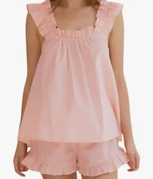 Amazon Pink Ruffle Tank Top and Shorts Set thumbnail 1