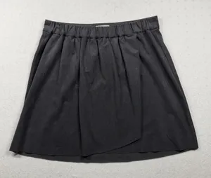 Wilfred Free Aritzia Gray Mini Skirt Size Large Elastic Waist Draped Skirt thumbnail 1