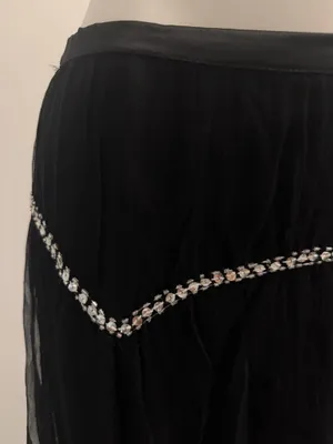 Vintage Black Chiffon Beaded & Sequins Skirt thumbnail 4