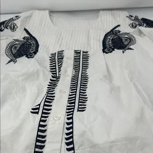 Embroidered White and Black Mini Dress thumbnail 13