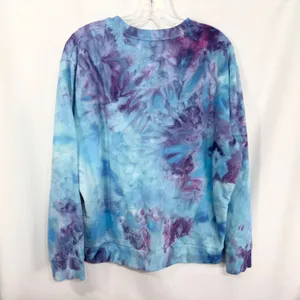 Levis XL Sweatshirt Handmade Tie Dye Crew‎ Neck Pullover Blue Purple 1660 thumbnail 2