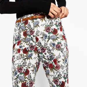 Zara Basics Floral Printed Trouser Pants - Womens Size 8 thumbnail 2