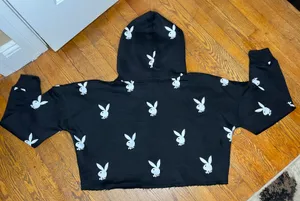 Missguided Playboy Cropped Hoodie thumbnail 4