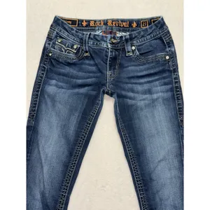 Rock Revival Women's Alivia Skinny Dark Wash Low Rise Jeans Studded Sz 27 thumbnail 2