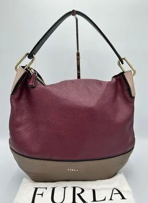 Furla Hobo Bicolor Leather Shoulder Bag thumbnail 1