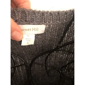 Garnet Hill Sweater Small S Gray GreyCrew Neck Cable Knit‎ Jumper thumbnail 4