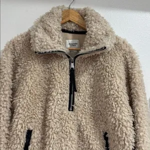 Abercrombie & Fitch Cinched Drama Curly Half-Zip Pullover jacket EUC thumbnail 3