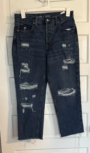 Old Navy High-Rise Slouchy Straight Jeans - Blue thumbnail 1