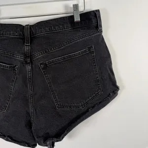 Abercrombie & Fitch The 90s Relaxed Cutoff Shorts Hi3 Rise Black Denim Womens 32 thumbnail 5