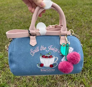 Juicy Couture Spill The Juicy Denim Cherry Barrel Bag Charm NWT Y2K thumbnail 1